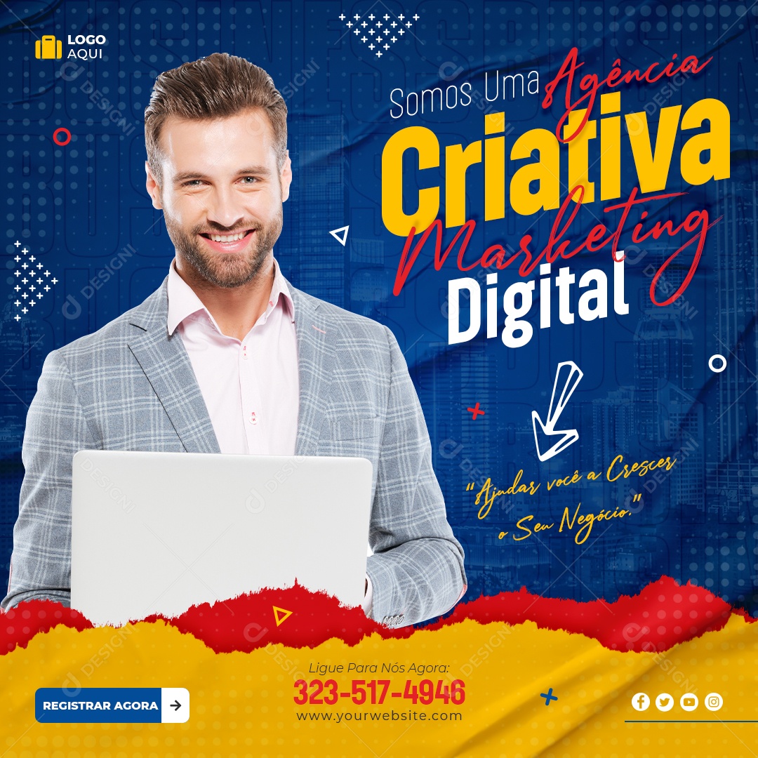 Social Media Somos Uma Agência Marketing Digital PSD Editável
