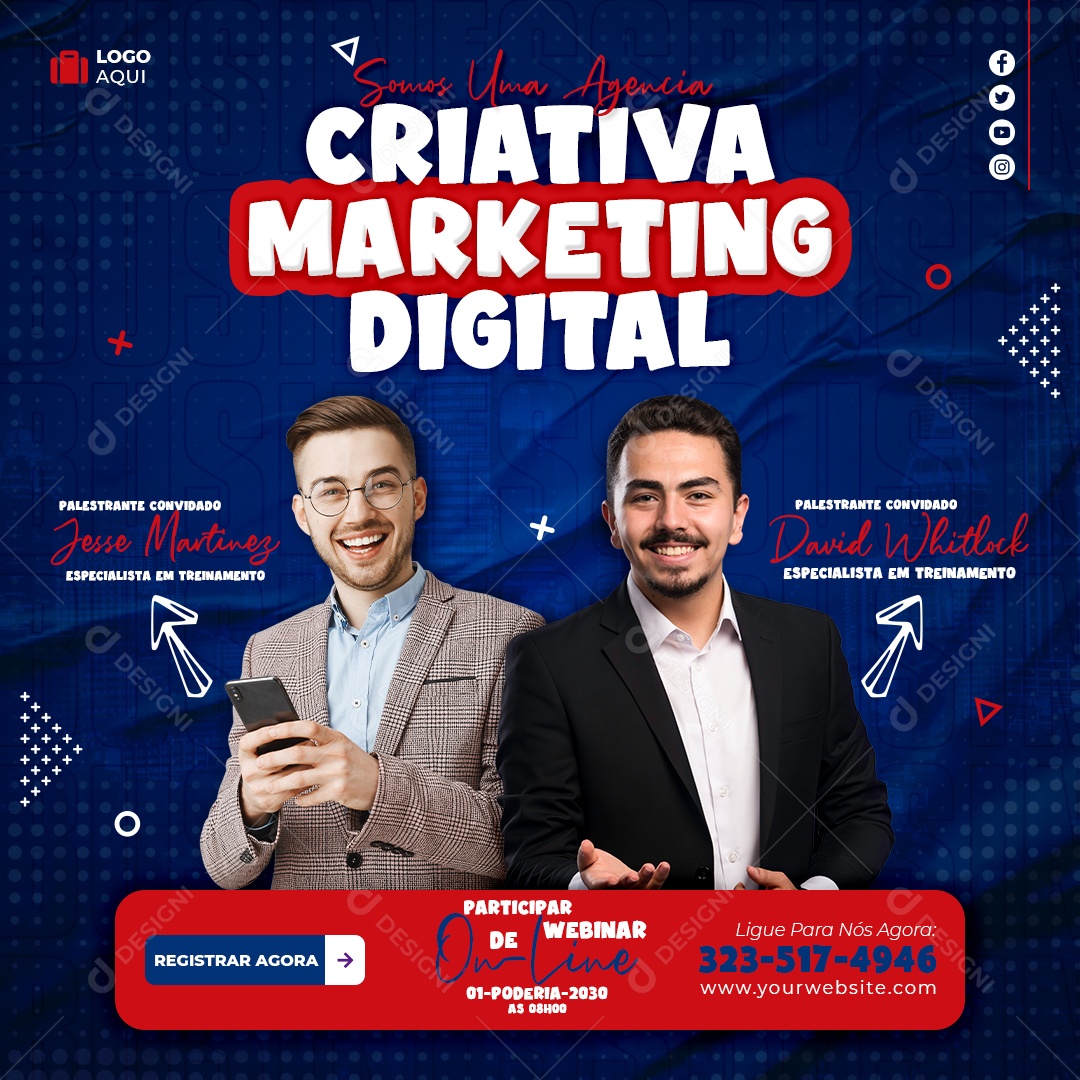 Agência Criativa Marketing Digital Social Media PSD Editável