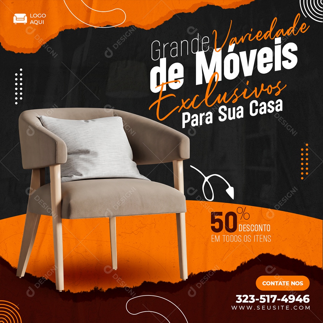 Grande Variedades De Móveis Social Media PSD Editável