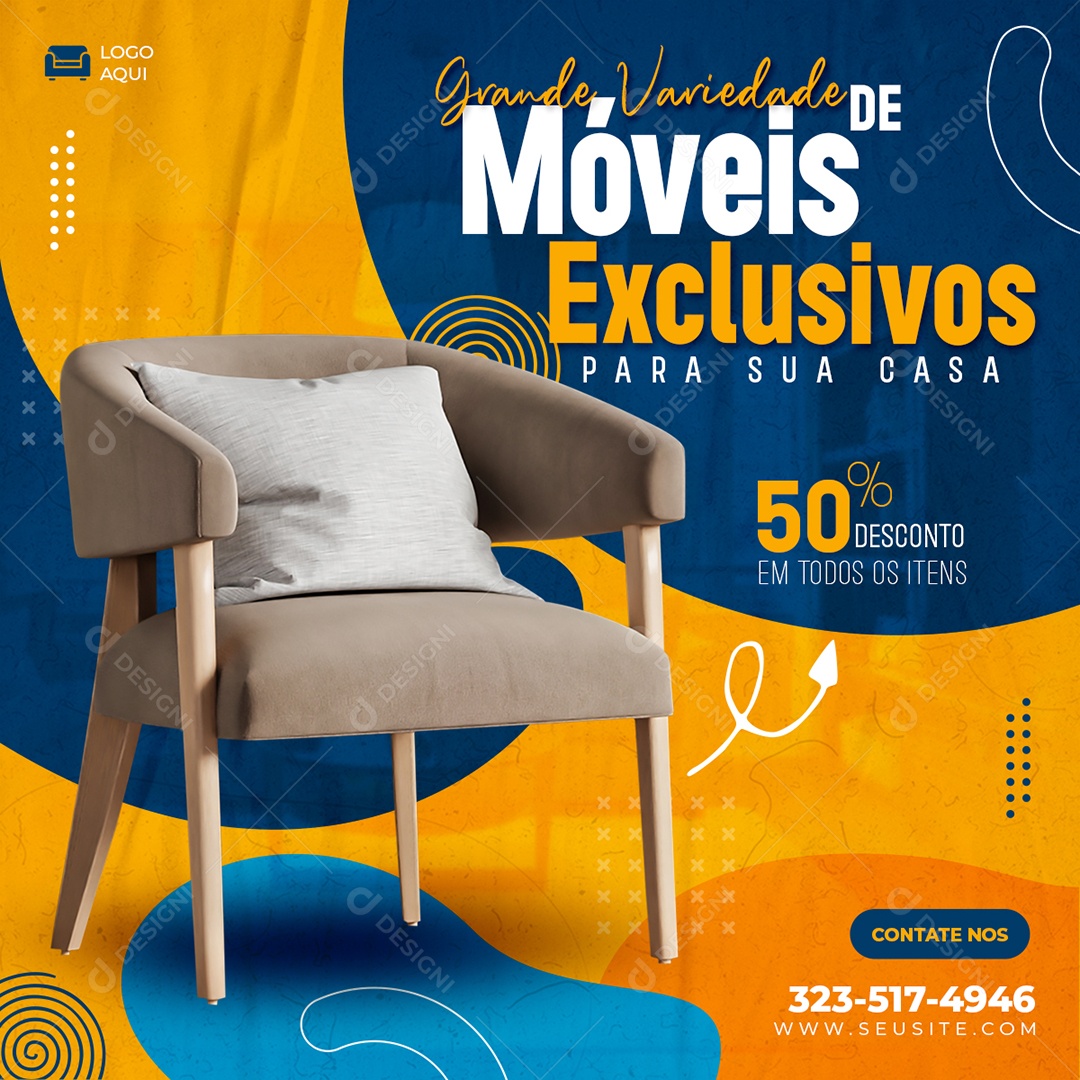 Social Media Móveis Exclusivos Para Sua Casa PSD Editável