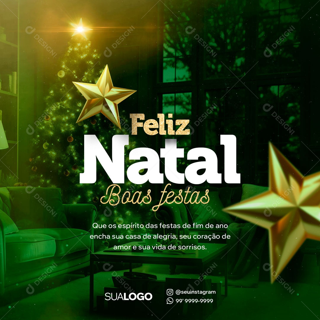 Social Media Feliz Natal Boas Festas PSD Editável