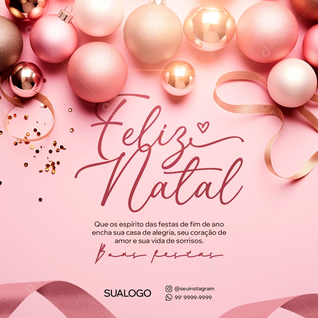 Feliz Natal Seu Coração De Amor Boas Festas Social Media PSD Editável