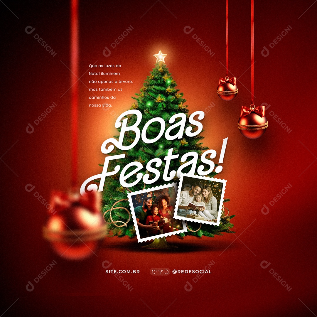 Feliz Natal Boas Festas Social Media PSD Editável