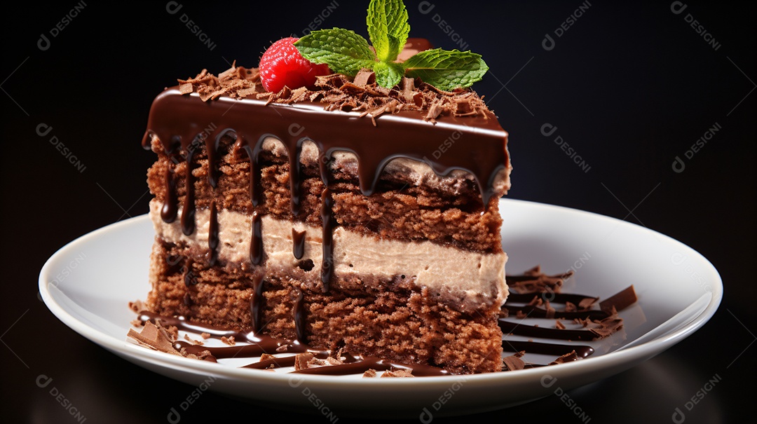 Delicioso bolo recheado de chocolate