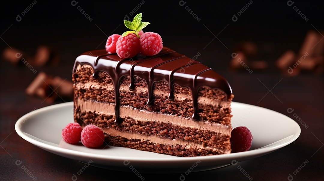 Delicioso bolo recheado de chocolate