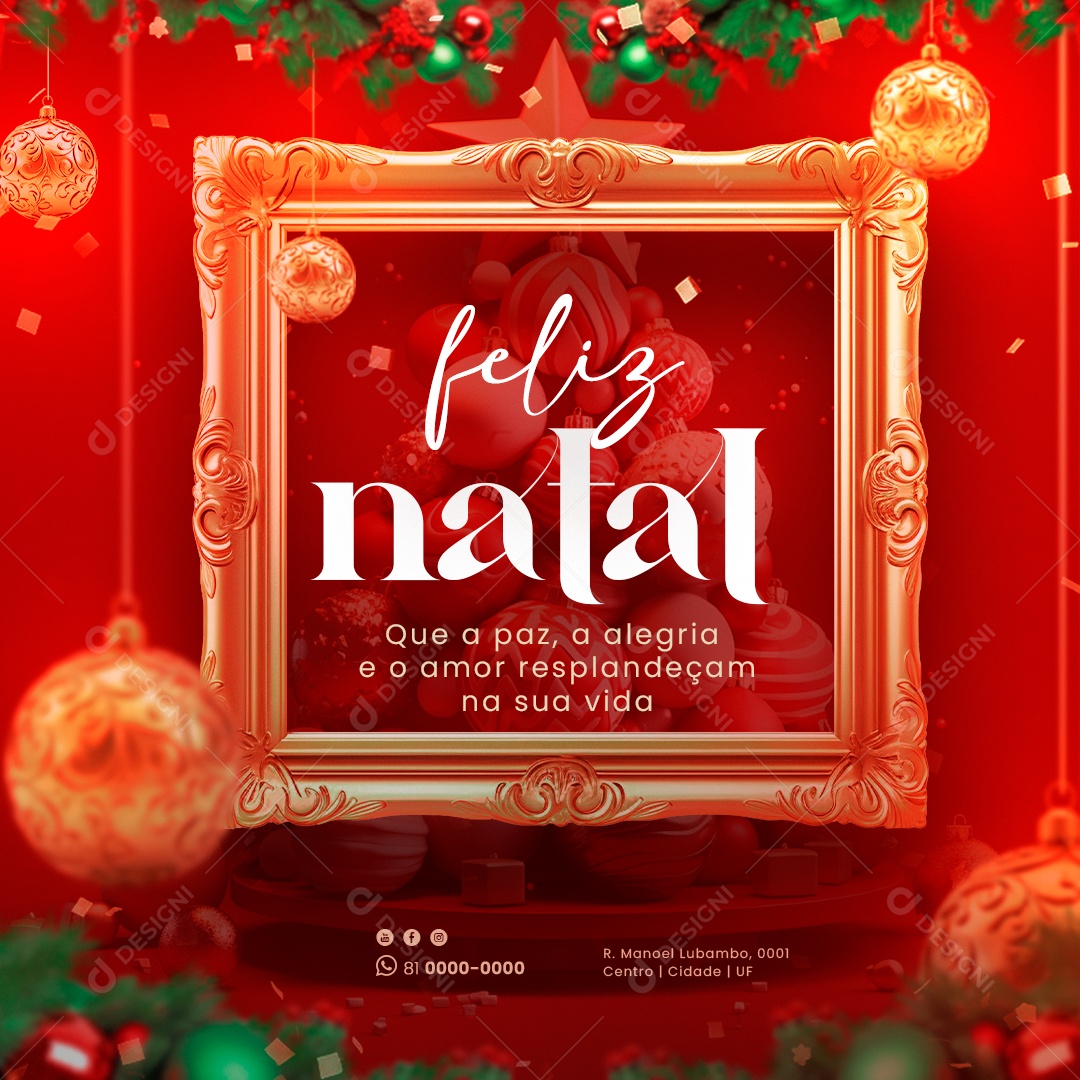 Social Media Alegria e o Amor Resplandeçam PSD Editável