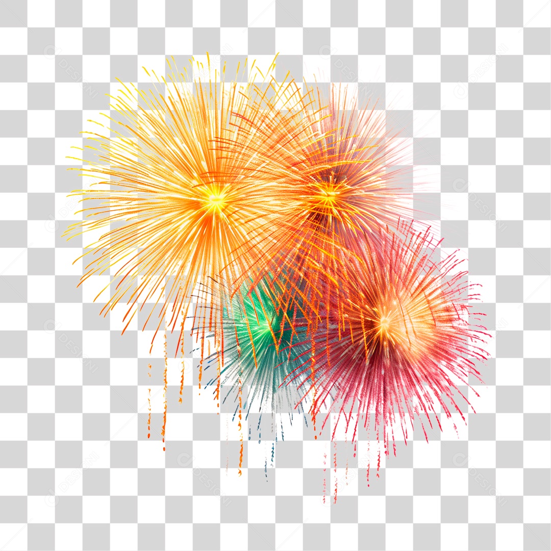 Explosão Fogos de Artifícios PNG Transparente