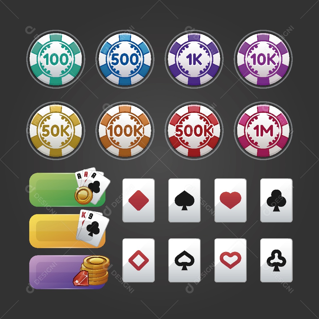 Ícones de Jogos de Cassino Ilustração Vetor EPS