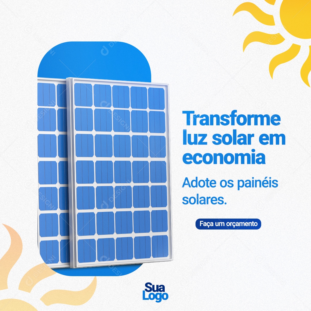 Energia Solar Transforme Luz Solar em Economia Adote os Painéis Solares Social Media PSD Editável