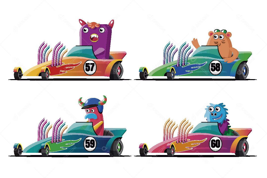 Animais Pilotos Ilustrações Vetor EPS