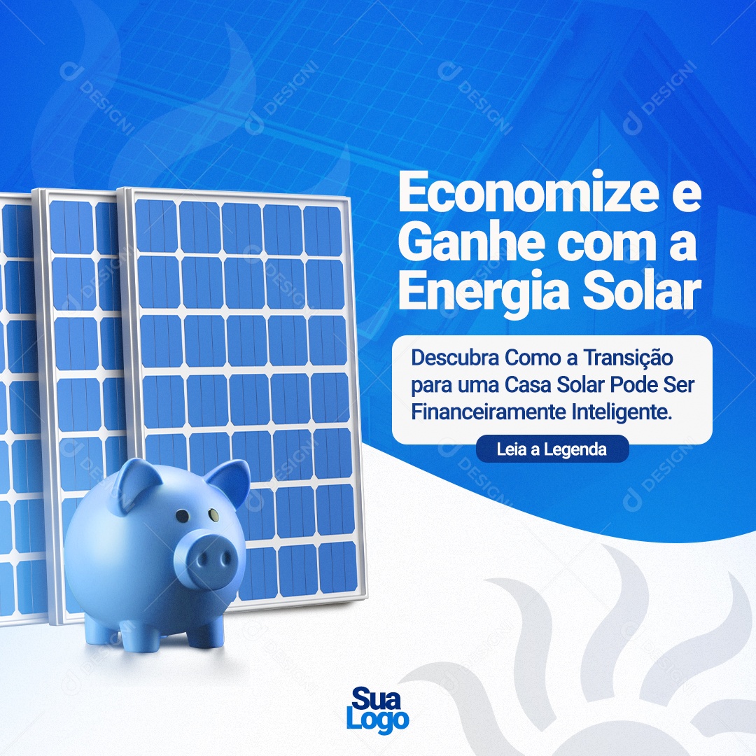 Social Media Economize e Ganhe com a Energia Solar PSD Editável