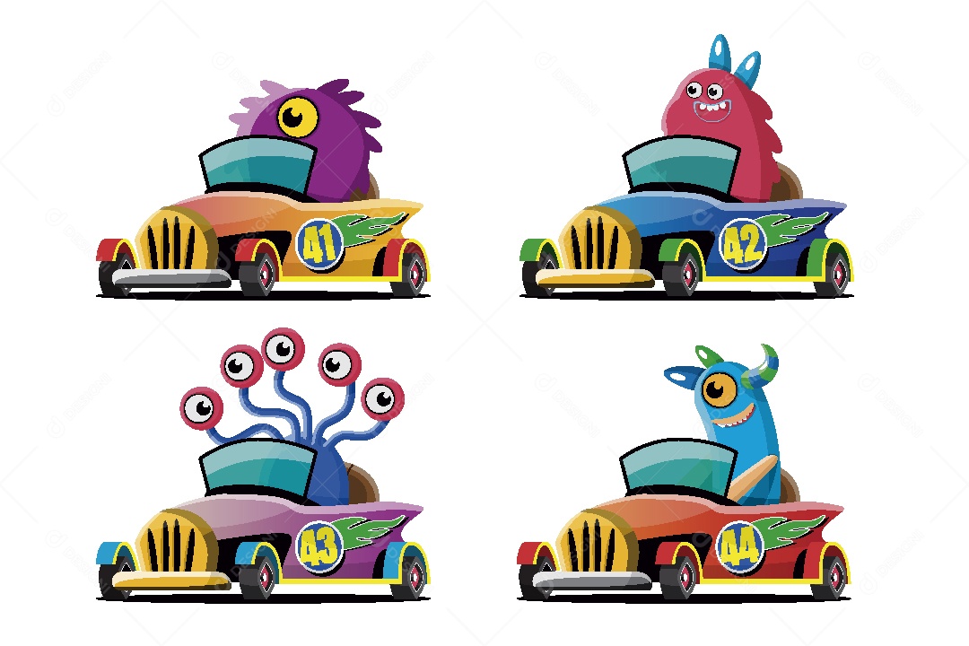 Animais Pilotos Ilustrações Vetor EPS