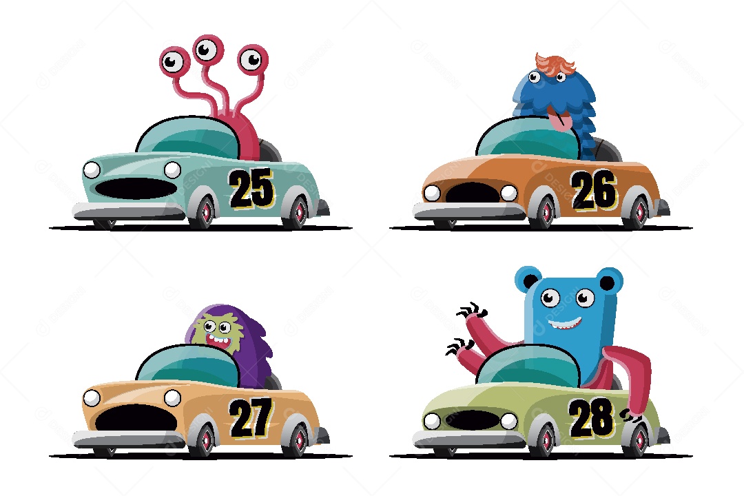 Animais Pilotos Ilustrações Vetor EPS