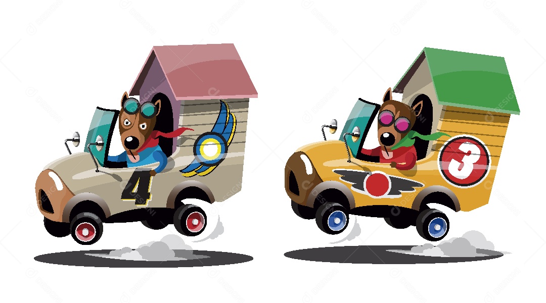 Animais Pilotos Ilustrações Vetor EPS