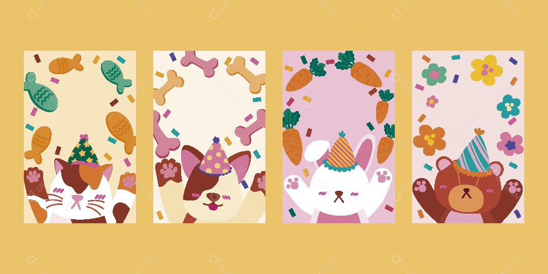 Feliz de Aniversario Ilustração Vetor EPS