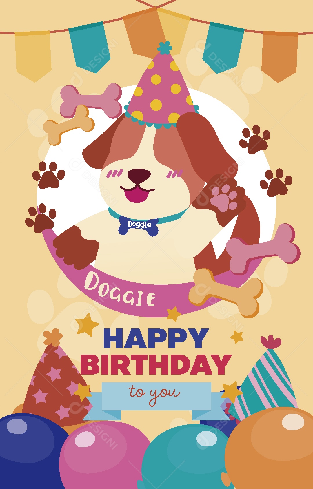 Feliz de Aniversario Ilustração Vetor EPS