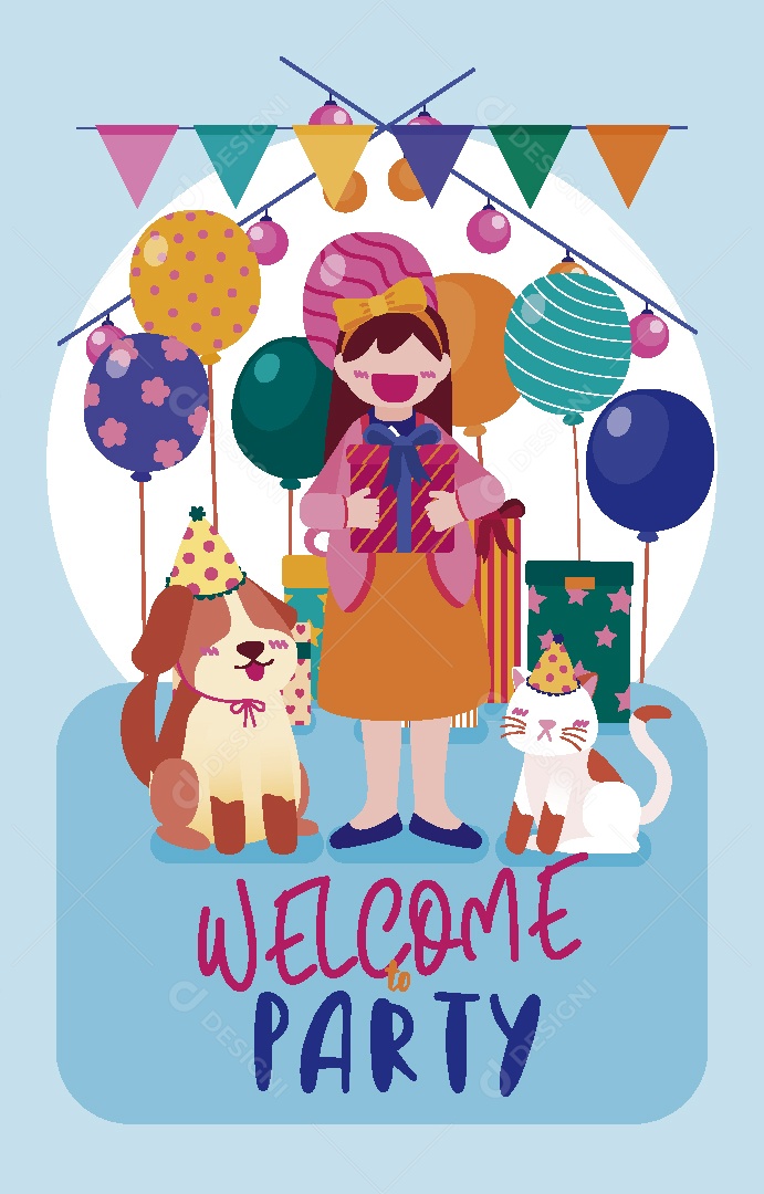 Feliz de Aniversario Ilustração Vetor EPS