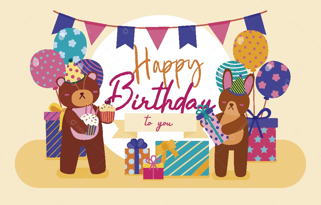 Feliz de Aniversario Ilustração Vetor EPS