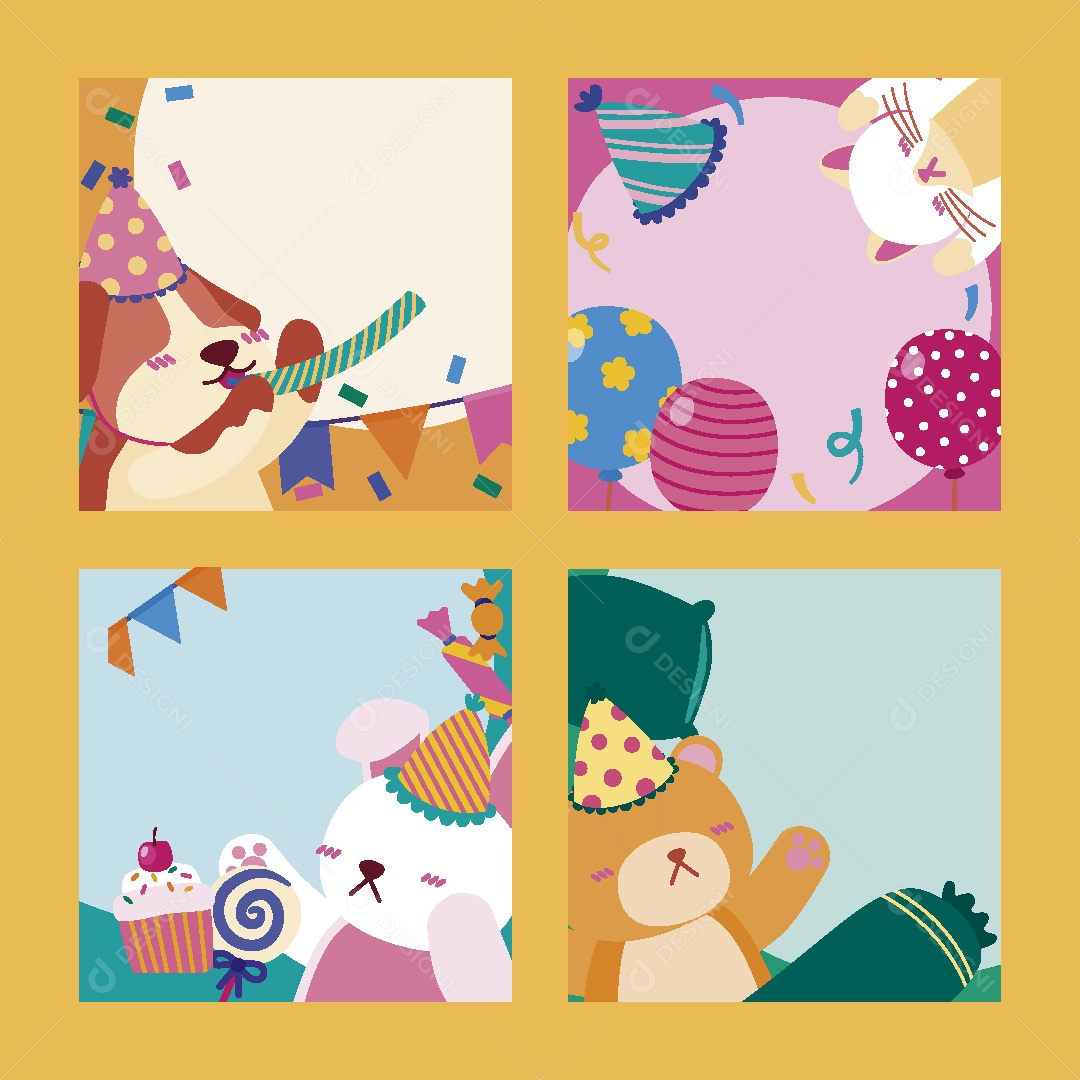 Feliz de Aniversario Ilustração Vetor EPS