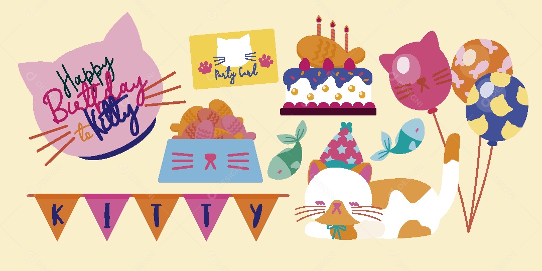 Feliz de Aniversario Ilustração Vetor EPS