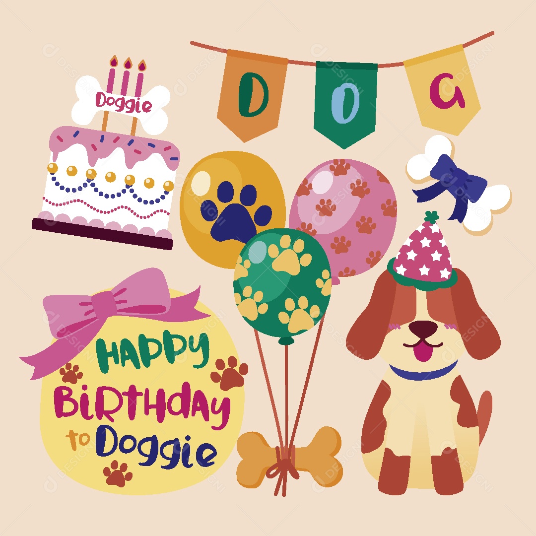 Feliz de Aniversario Ilustração Vetor EPS