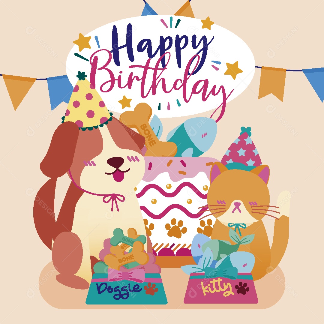 Feliz de Aniversario Ilustração Vetor EPS