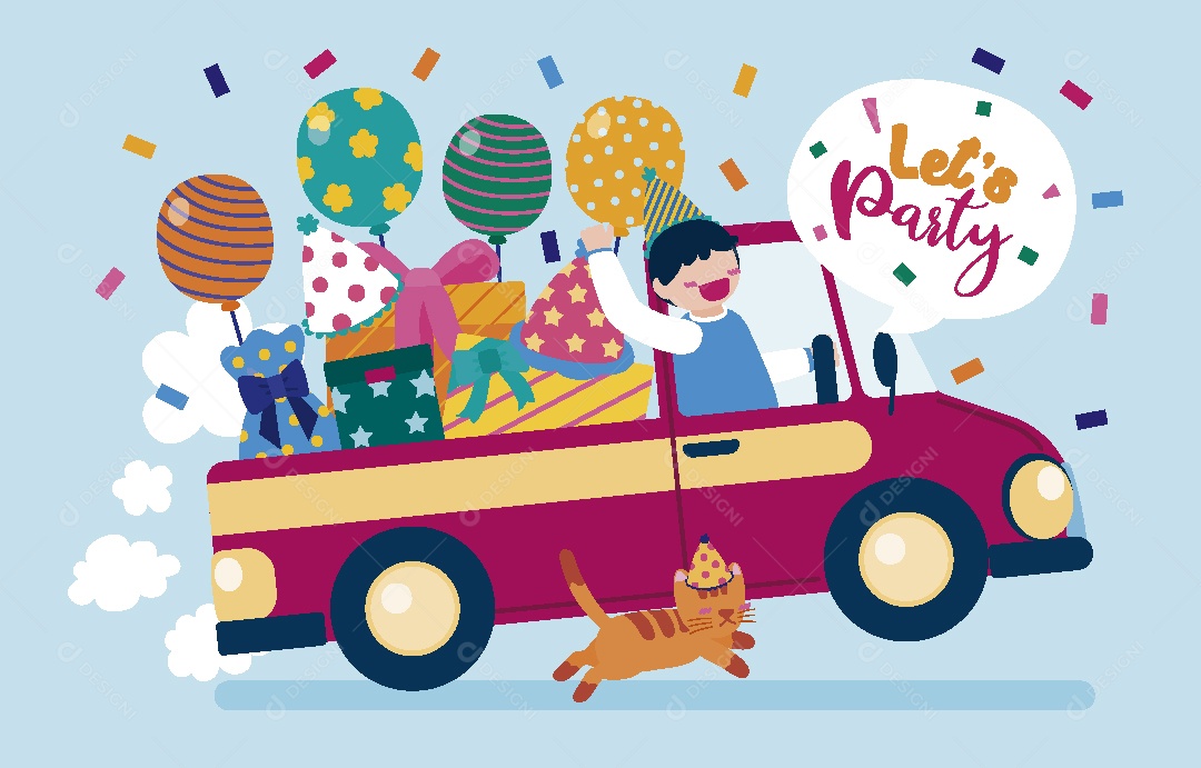 Feliz de Aniversario Ilustração Vetor EPS