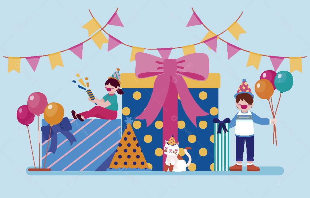 Feliz de Aniversario Ilustração Vetor EPS