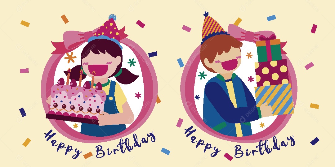 Feliz de Aniversario Ilustração Vetor EPS