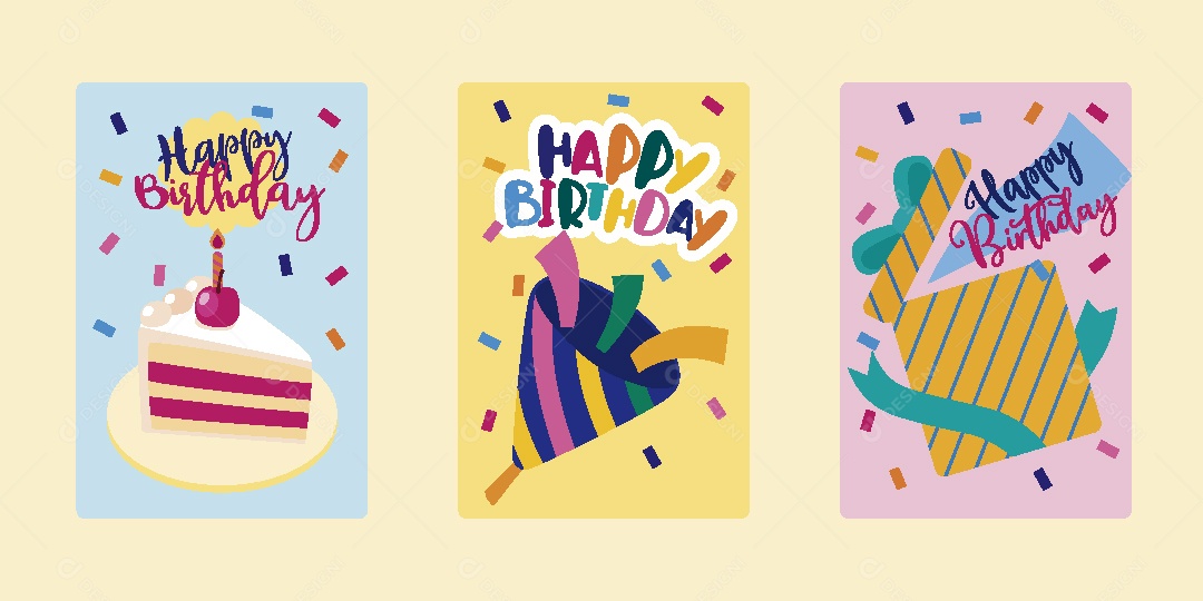 Feliz de Aniversario Ilustração Vetor EPS