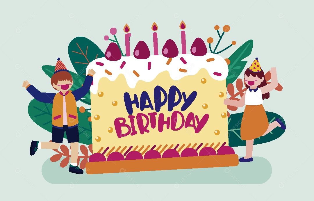 Feliz de Aniversario Ilustração Vetor EPS