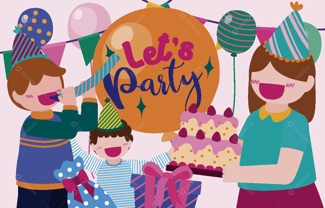 Festa de Aniversario Ilustração Vetor EPS