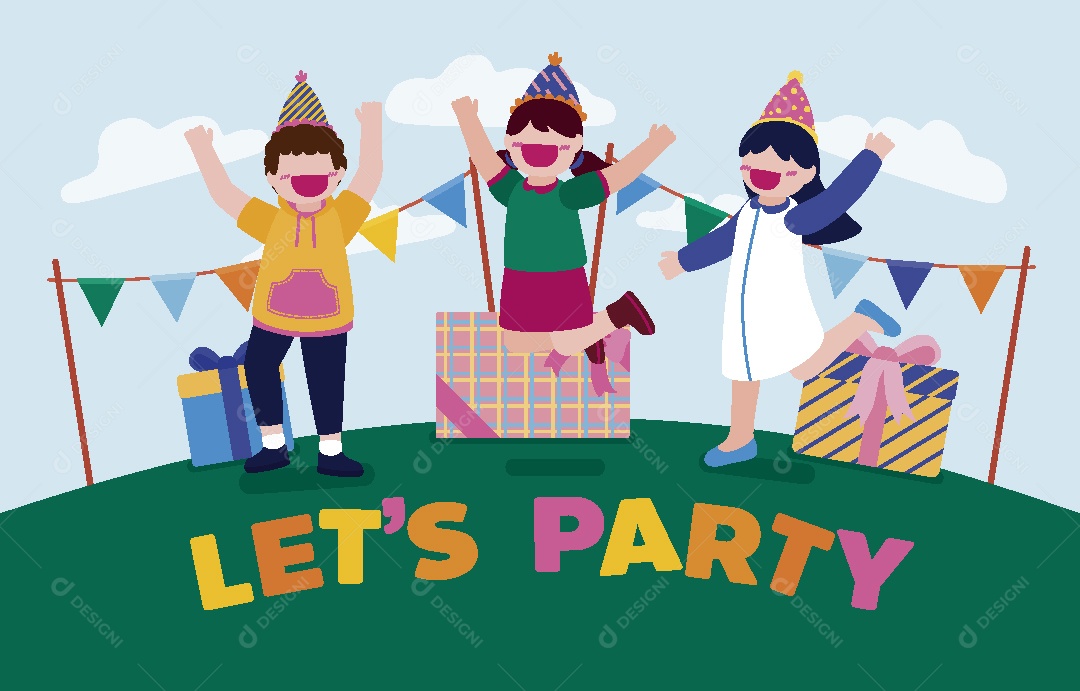 Festa de Aniversario Ilustração Vetor EPS