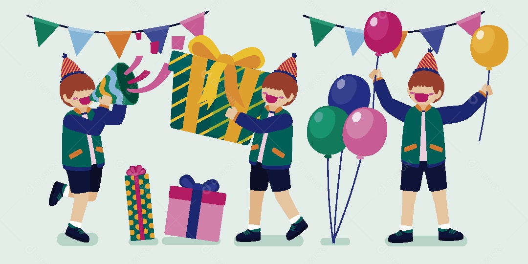 Festa de Aniversario Ilustração Vetor EPS