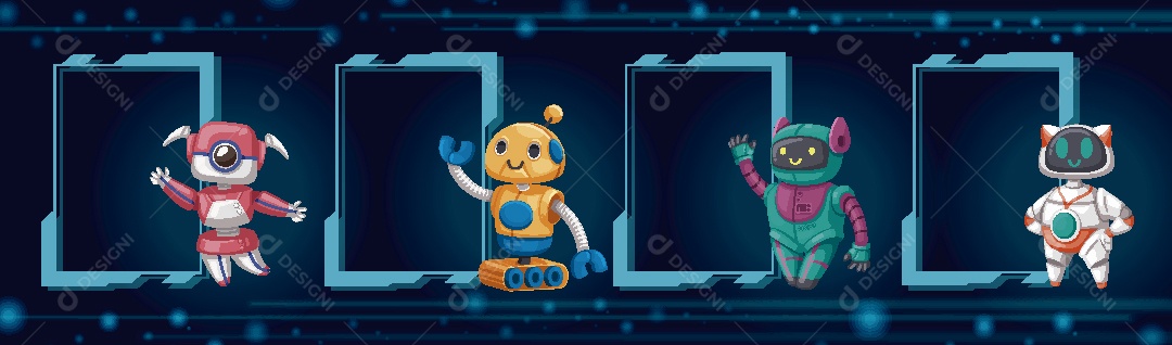 Robô Futurista Ilustração Vetor EPS