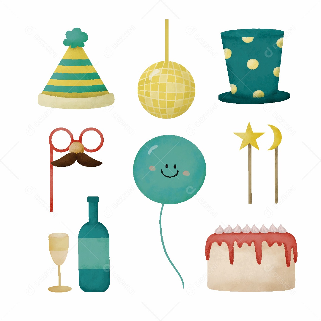 Festa de Aniversario Ilustração Vetor EPS