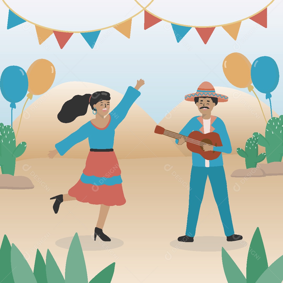 Festa Mexicana Ilustração Vetor EPS
