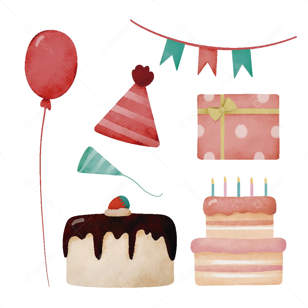 Festa de Aniversario Ilustração Vetor EPS