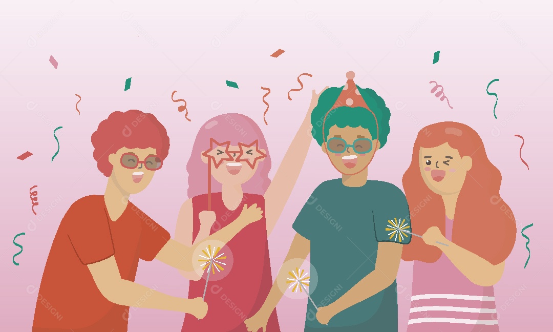 Festa de Aniversario Ilustração Vetor EPS