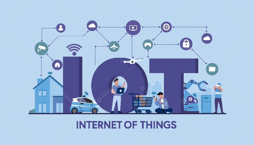 Internet nas Coisas Ilustração Vetor EPS