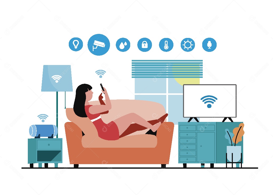 Casa Inteligente Ilustração Vetor EPS