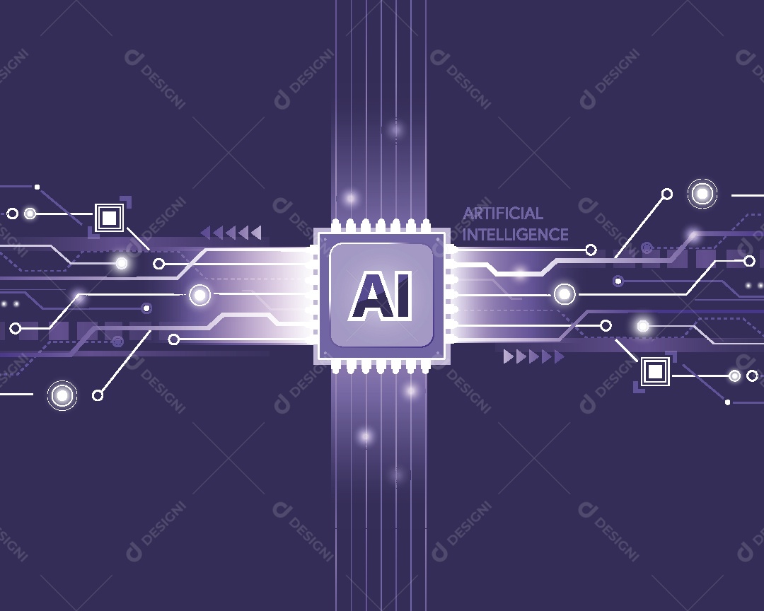 Inteligência Artificial Ilustração Vetor EPS