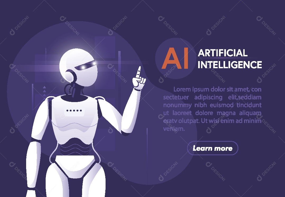 Inteligência Artificial Ilustração Vetor EPS