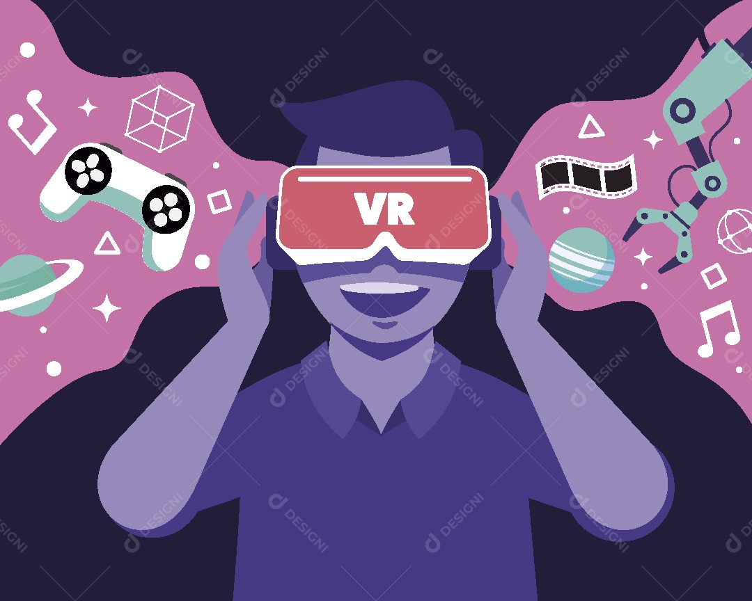 Óculos de Realidade Virtual Vetor EPS