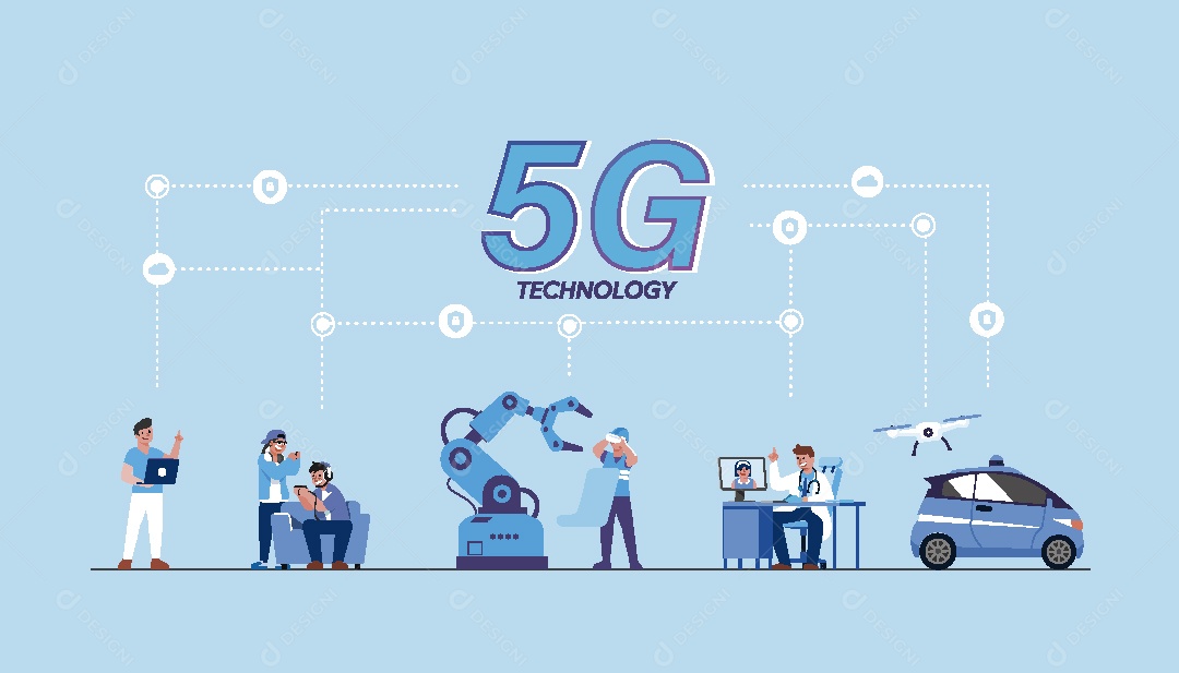 Velocidade 5G Ilustração Vetor EPS