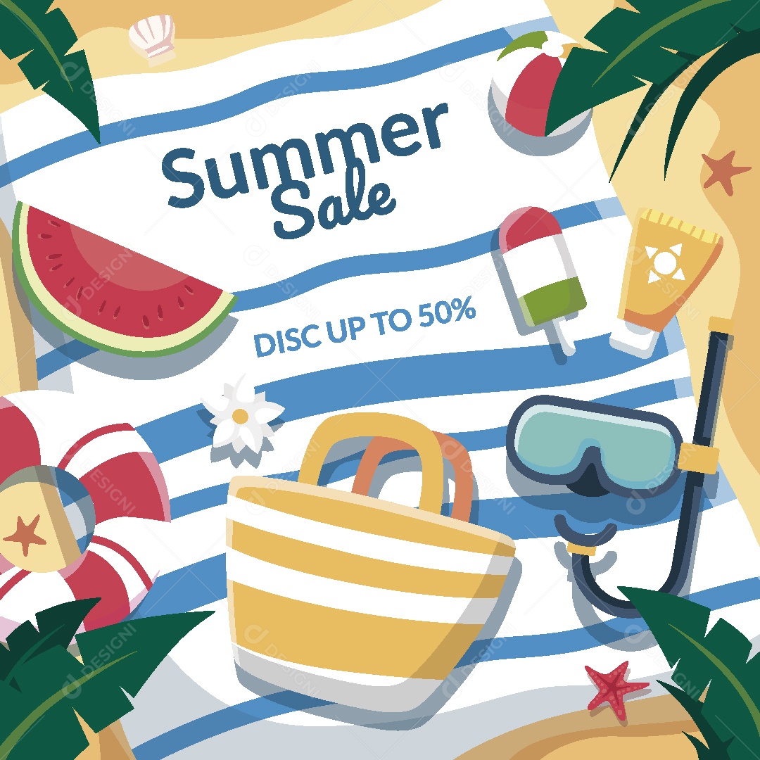 Promoção de Verão Ilustração Vetor EPS