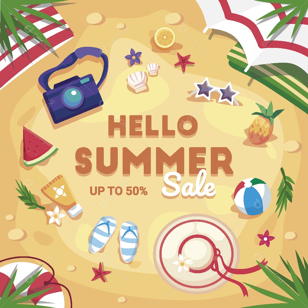 Promoção de Verão Ilustração Vetor EPS