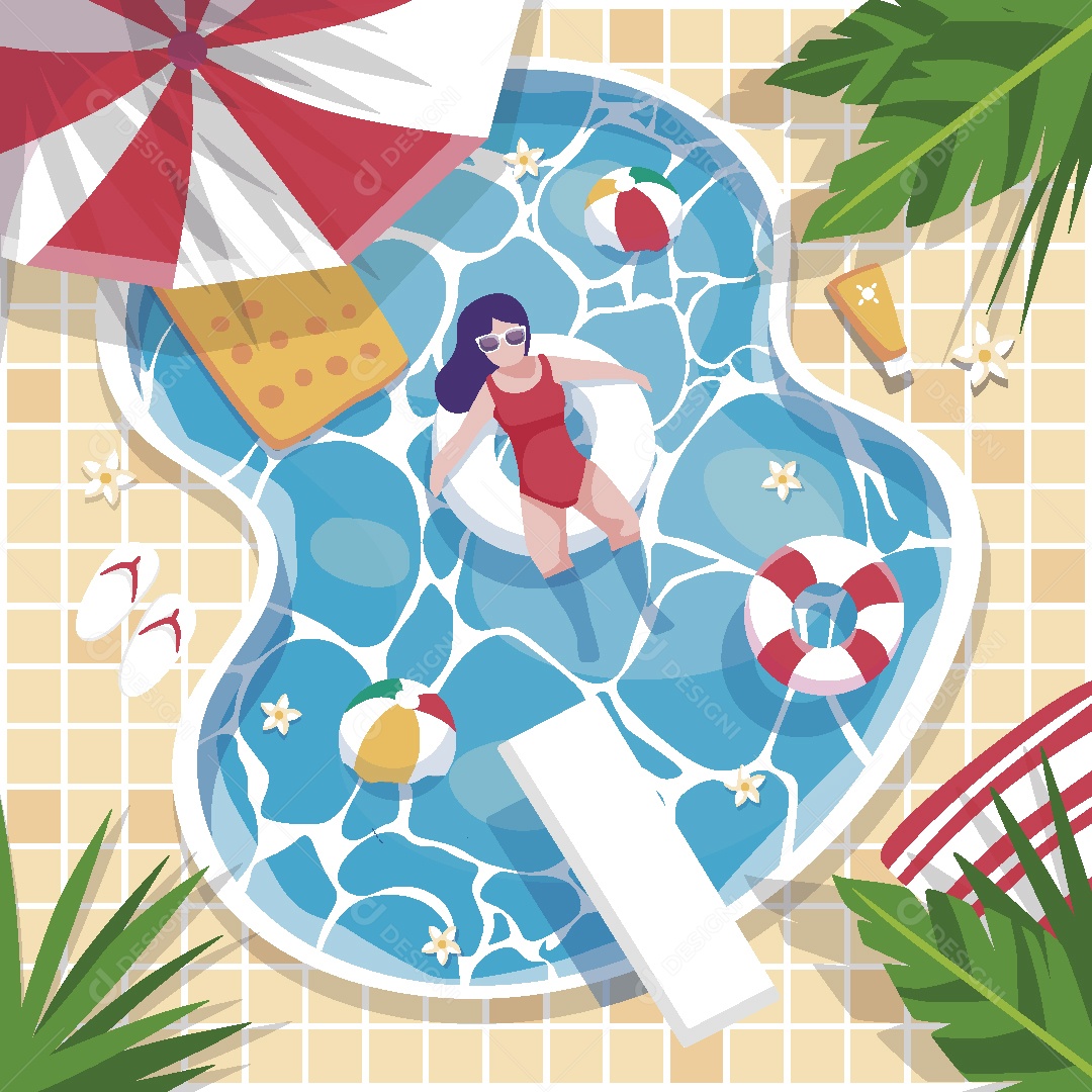 Olá Verão Ilustração Vetor EPS