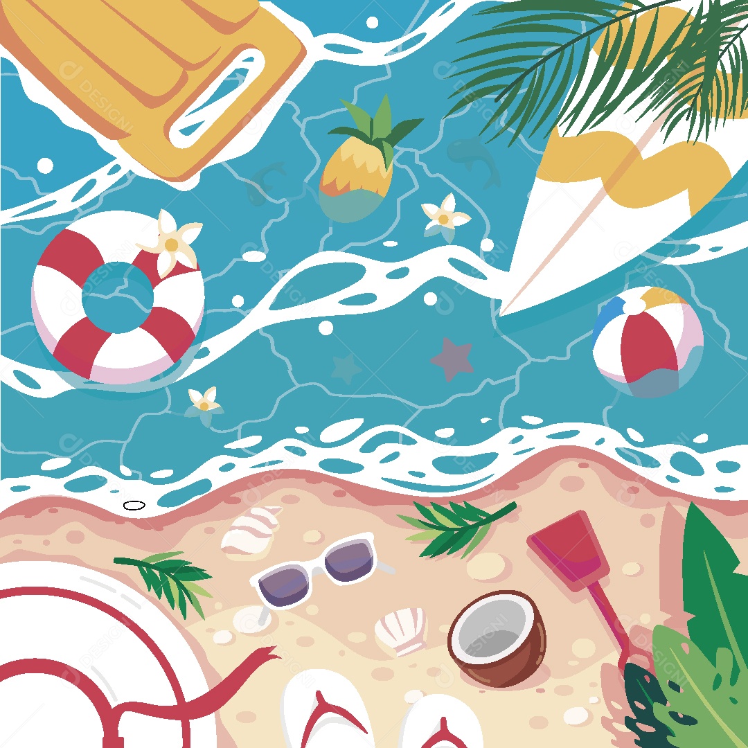 Olá Verão Ilustração Vetor EPS
