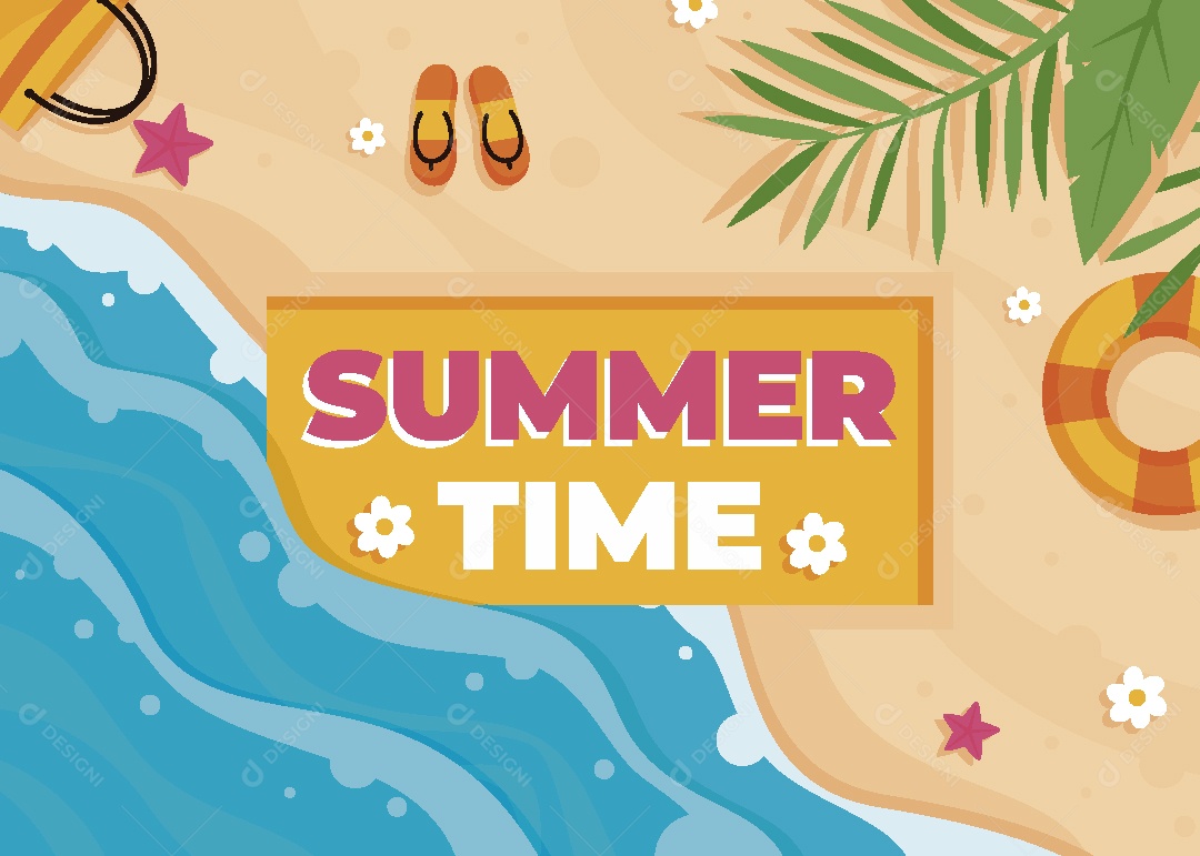 Olá Verão Ilustração Vetor EPS